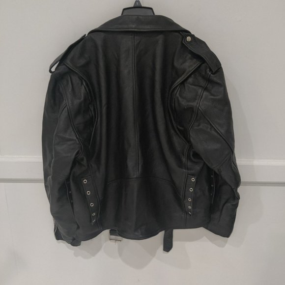 USED DEFECT Milwaukee Leather Men's Motorcycle Jacket Black Size 2XL $200 GG017 - Picture 2 of 4